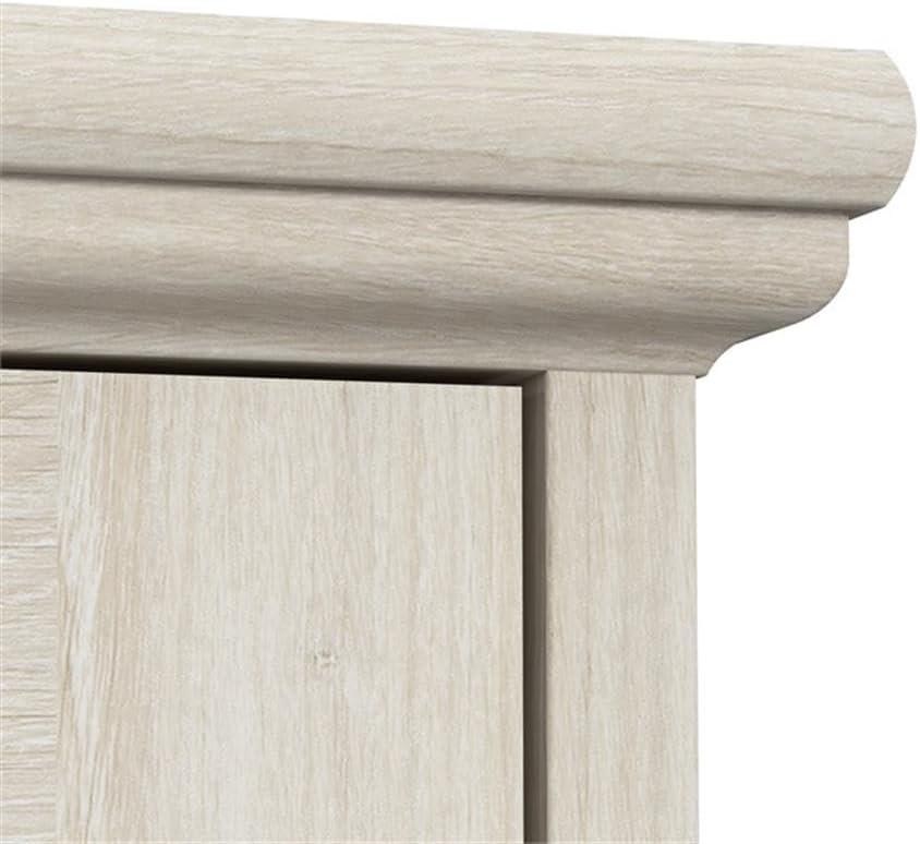 Linen White Oak Farmhouse China Cabinet with Hutch