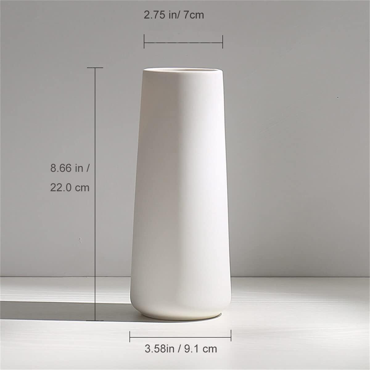 White Ceramic Geometric Decorative Table Vase