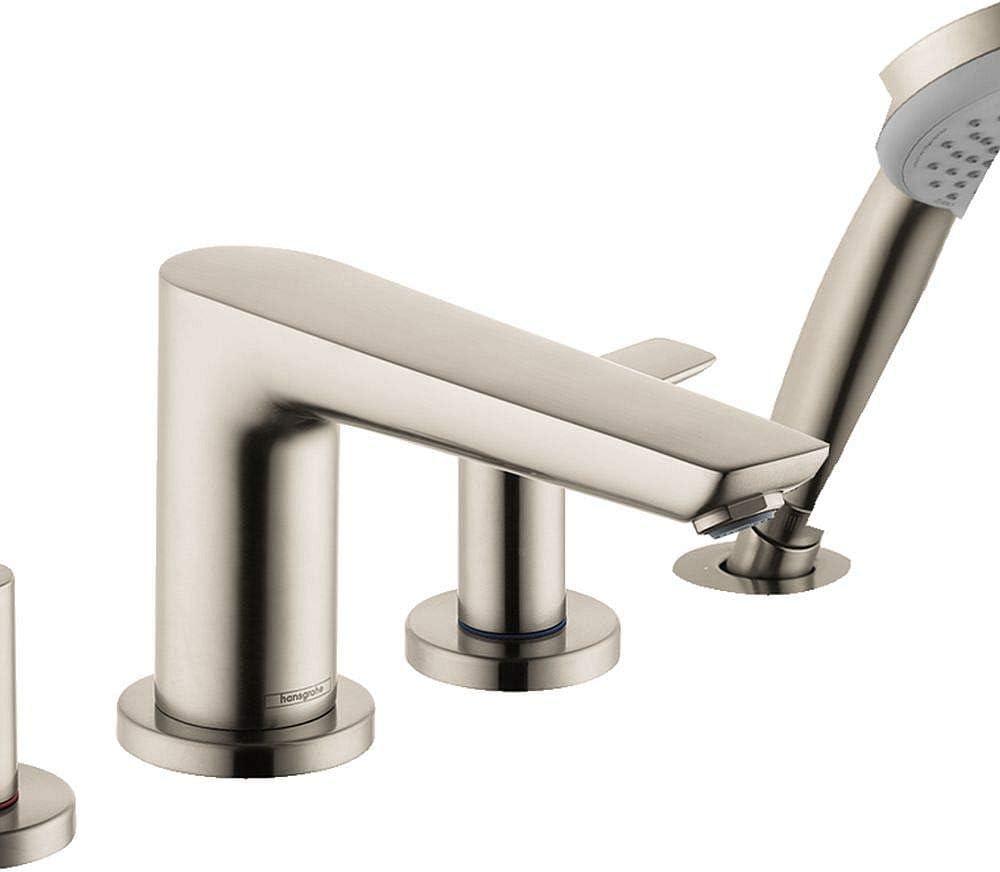 Talis E Double Handle Deck Mounted Roman Tub Faucet Trim with Diverter and Handshower