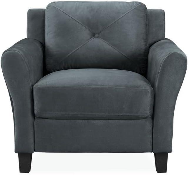 Lifestyle Solutions Harvard Chair in Dark Gray Microfiber Upholstery