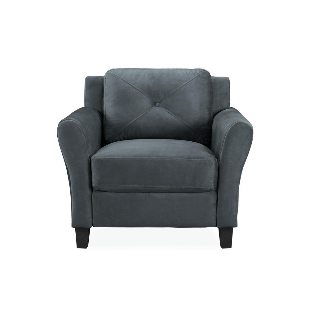 Lifestyle Solutions Harvard Chair in Dark Gray Microfiber Upholstery