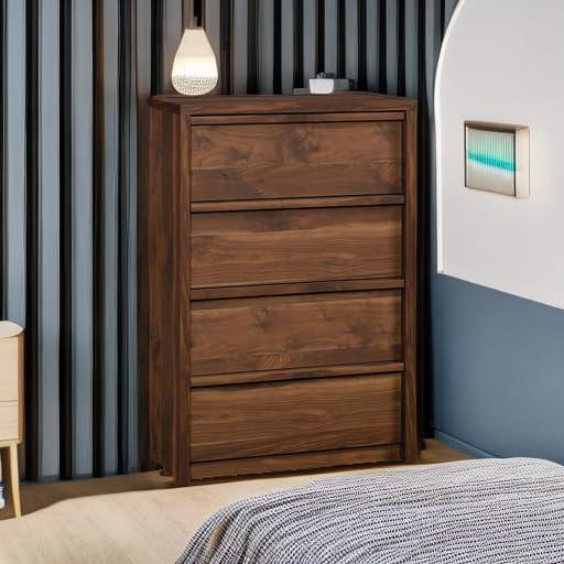 Sauder Harvey Park 4-Drawer Dresser, Grand Walnut Finish