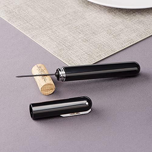 Wine Bottle Opener,Air Pressure Wine Corkscrew With Cutting Wine Bottle Foil Knife,Effortlessly Open Wine Bottles Without Damaging Corks,Easy-to-Use(Black)