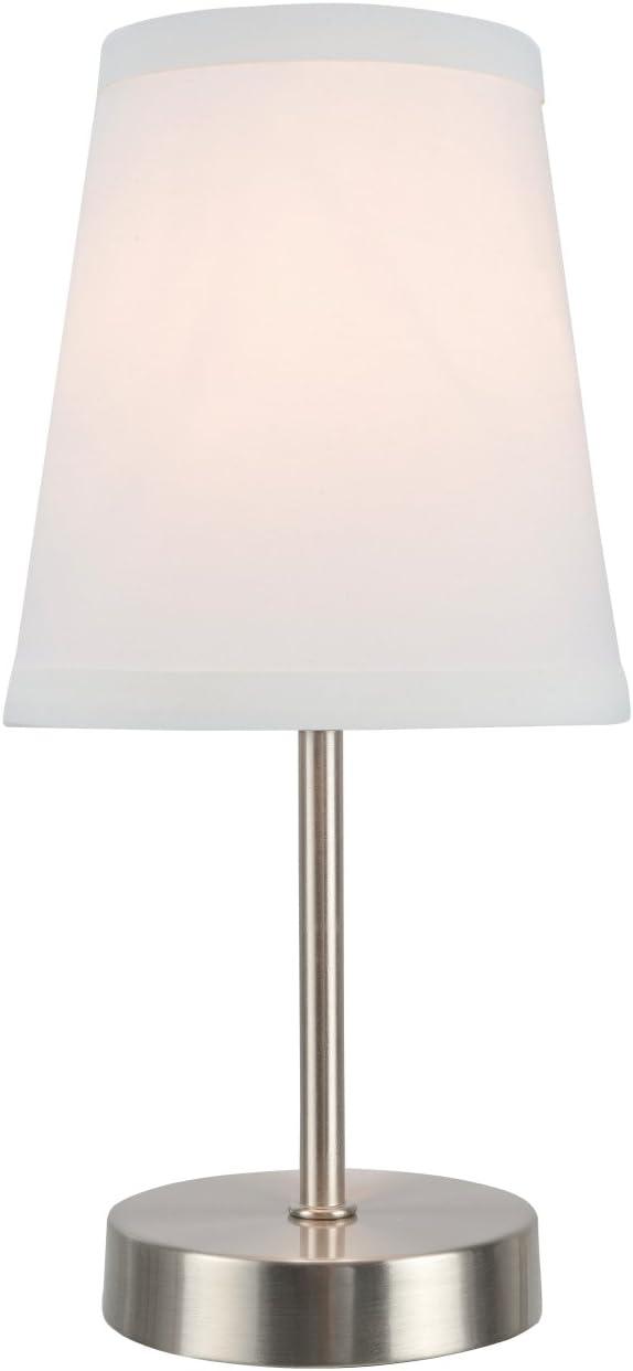 Aspen Creative 40085-1, One-Light Table Lamp, in Satin Nickel, 10" High, 1 Pack