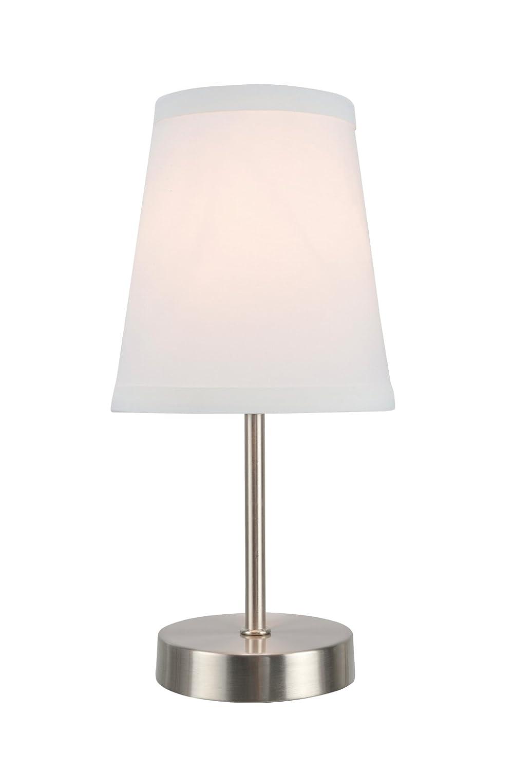 Aspen Creative 40085-1, One-Light Table Lamp, in Satin Nickel, 10" High, 1 Pack
