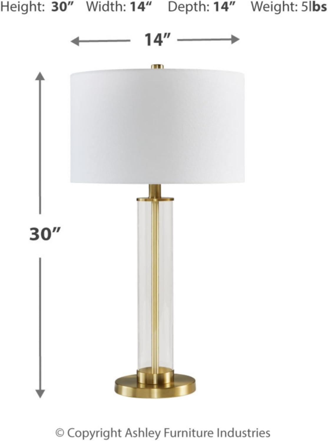 Signature Design by Ashley Orenman Table Lamps: Metallic Finish, Drum Shade, 29.25" Height