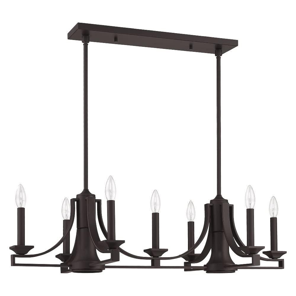 Modern Transitional Bronze Steel 9-Light Indoor Chandelier