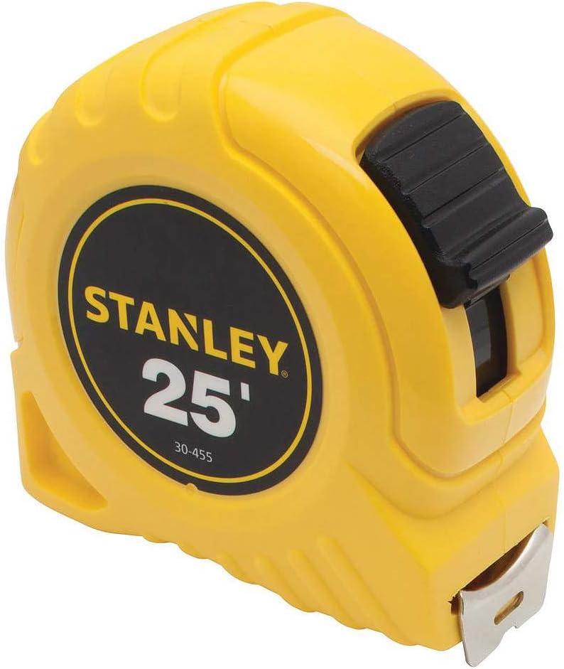 Stanley Bostitch Power Return Tape Measure, Plastic Case, 1" x 25ft, Yellow