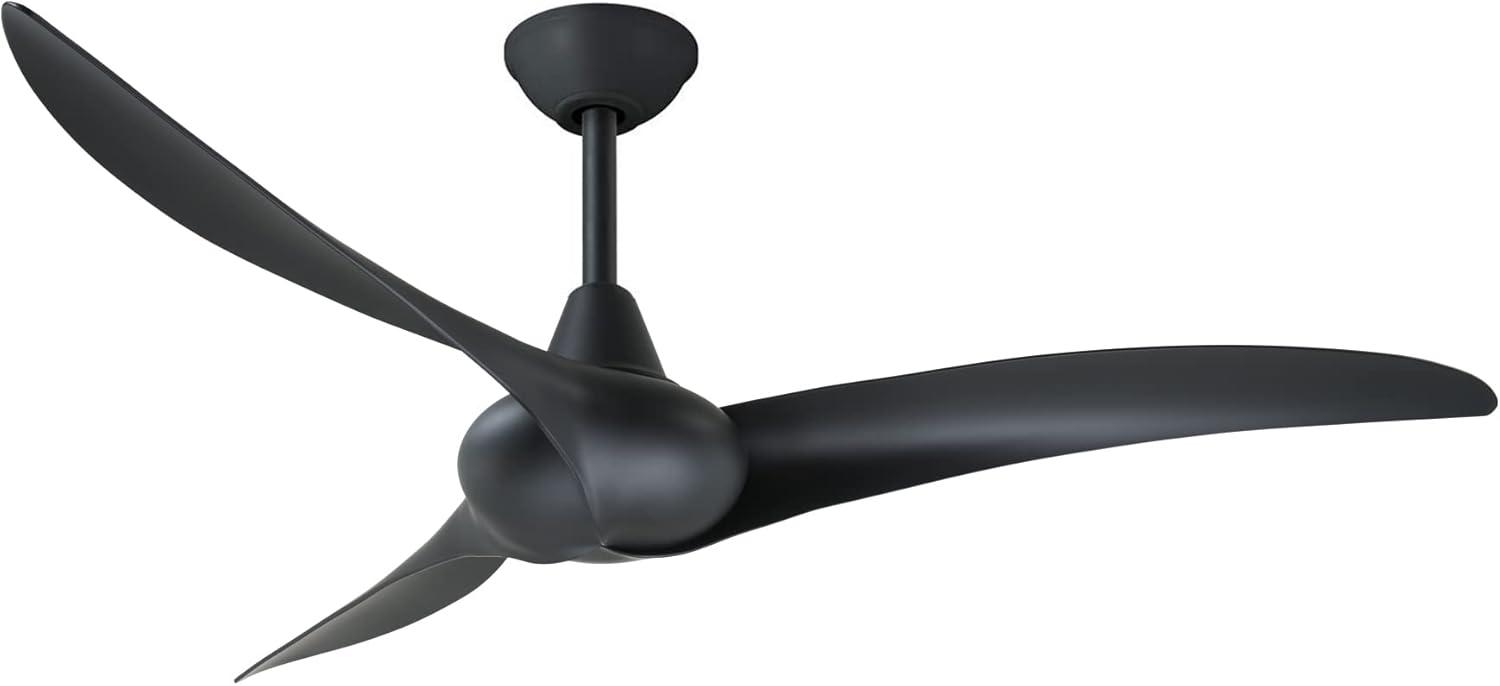 52" Wave 3 -Blade Standard Ceiling Fan with Remote Control and Light Kit Included