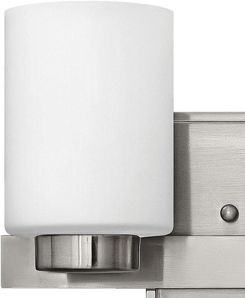 Chrome 2-Light Dimmable Bathroom Vanity Fixture with Opal Glass Shades