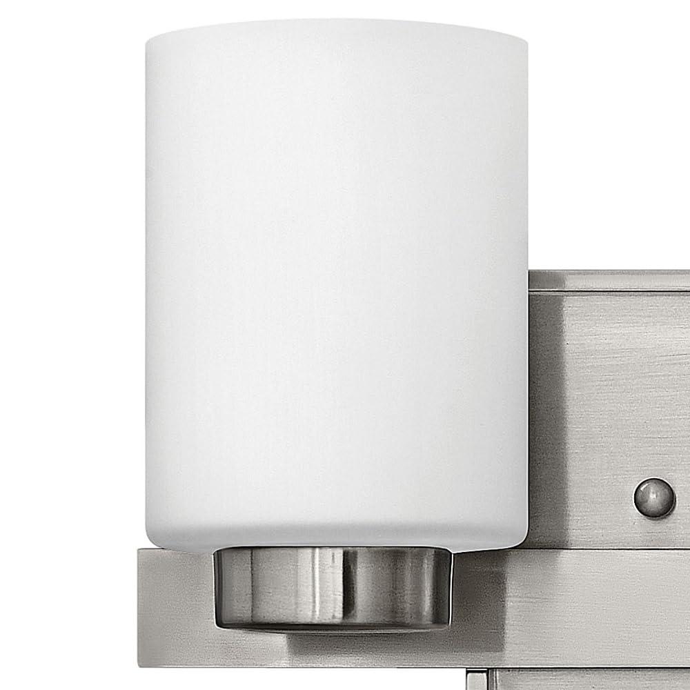 Chrome 2-Light Dimmable Bathroom Vanity Fixture with Opal Glass Shades