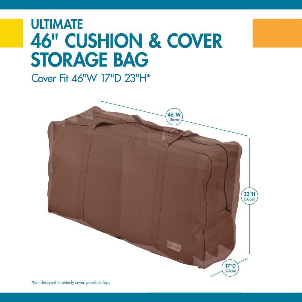 Mocha Cappuccino 48 Inch Water-Resistant Patio Cushion Storage Bag