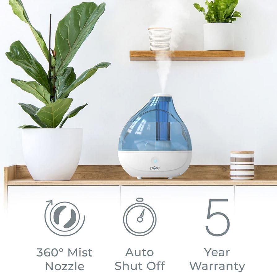 Pure Enrichment Pure Enrichment 0.4 Gallons Cool Mist Ultrasonic Tabletop Humidifier for 250 Cubic Feet