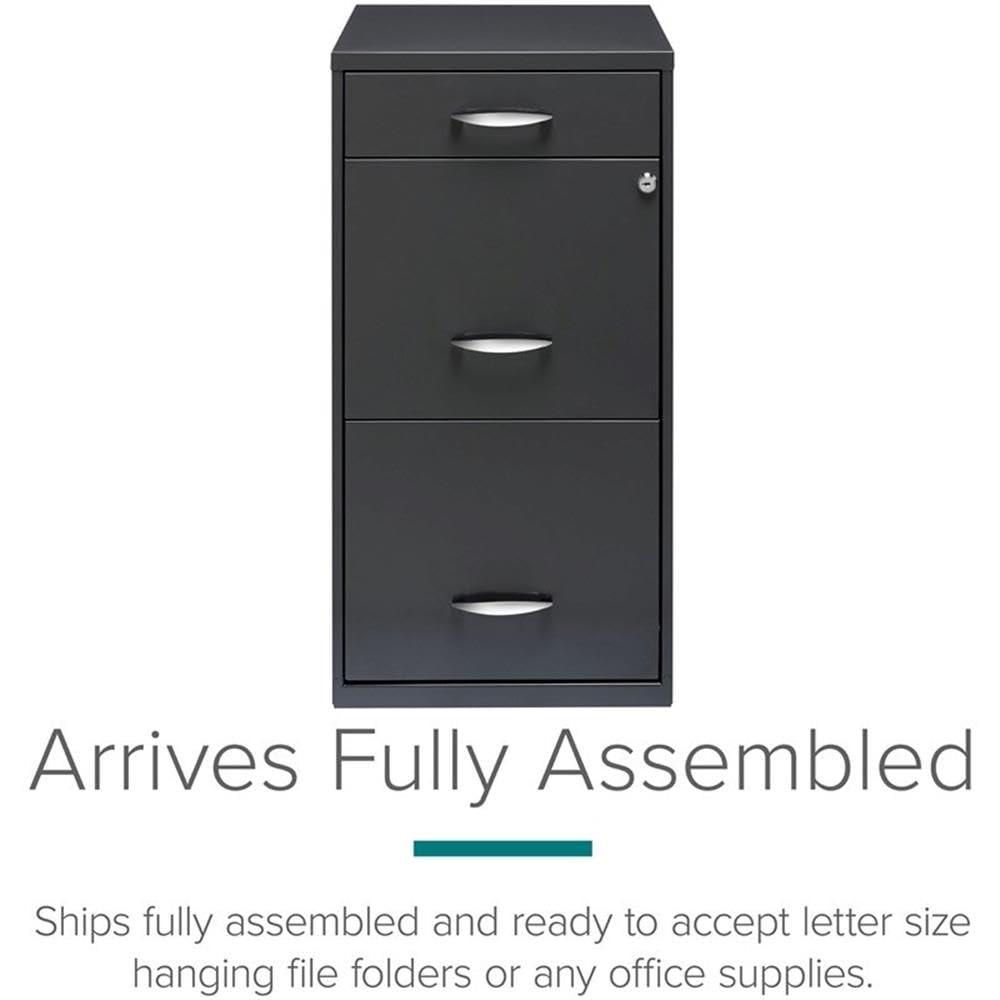 Scranton & Co 3 Drawer File Cabinet in Charcoal