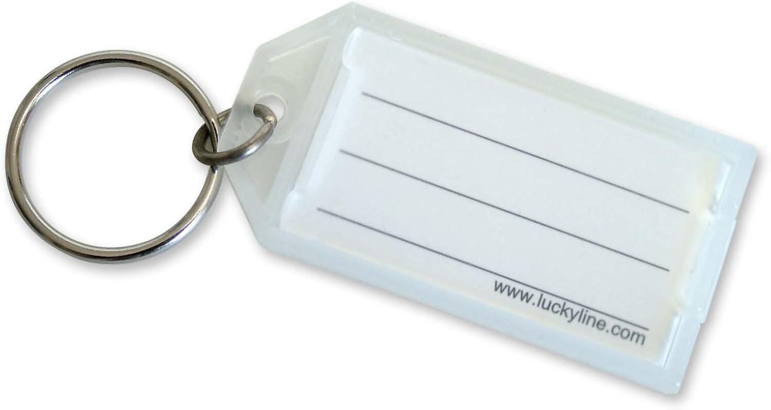 Clear Rectangular Polypropylene Key Tag with Flap, 100 Count