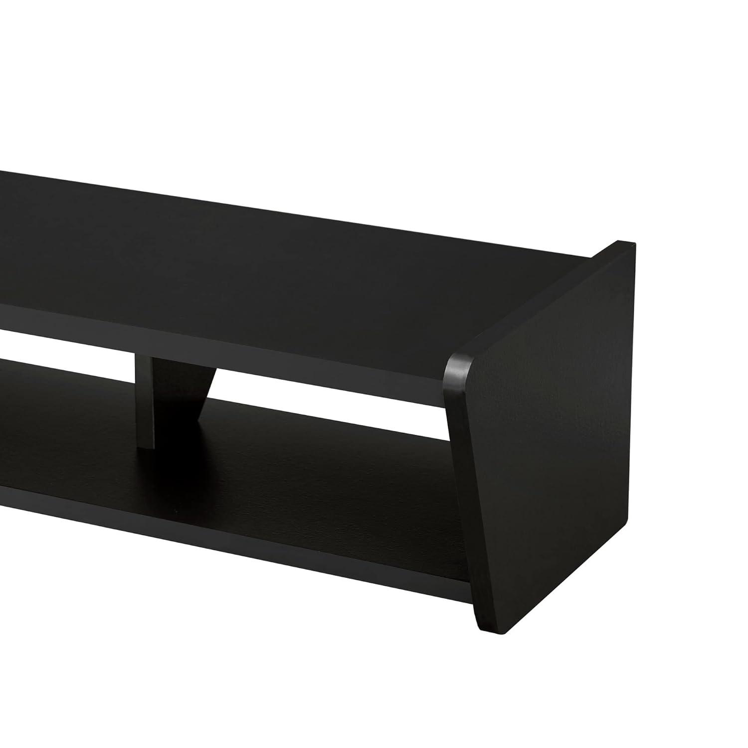 Walker Edison Minimalist Floating TV Stand for TVs up to 70”, Solid Black