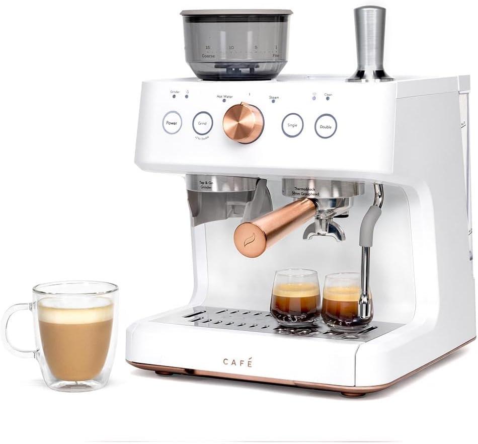 Café ™ Matte White Bellissimo Semi-Automatic Espresso Machine
