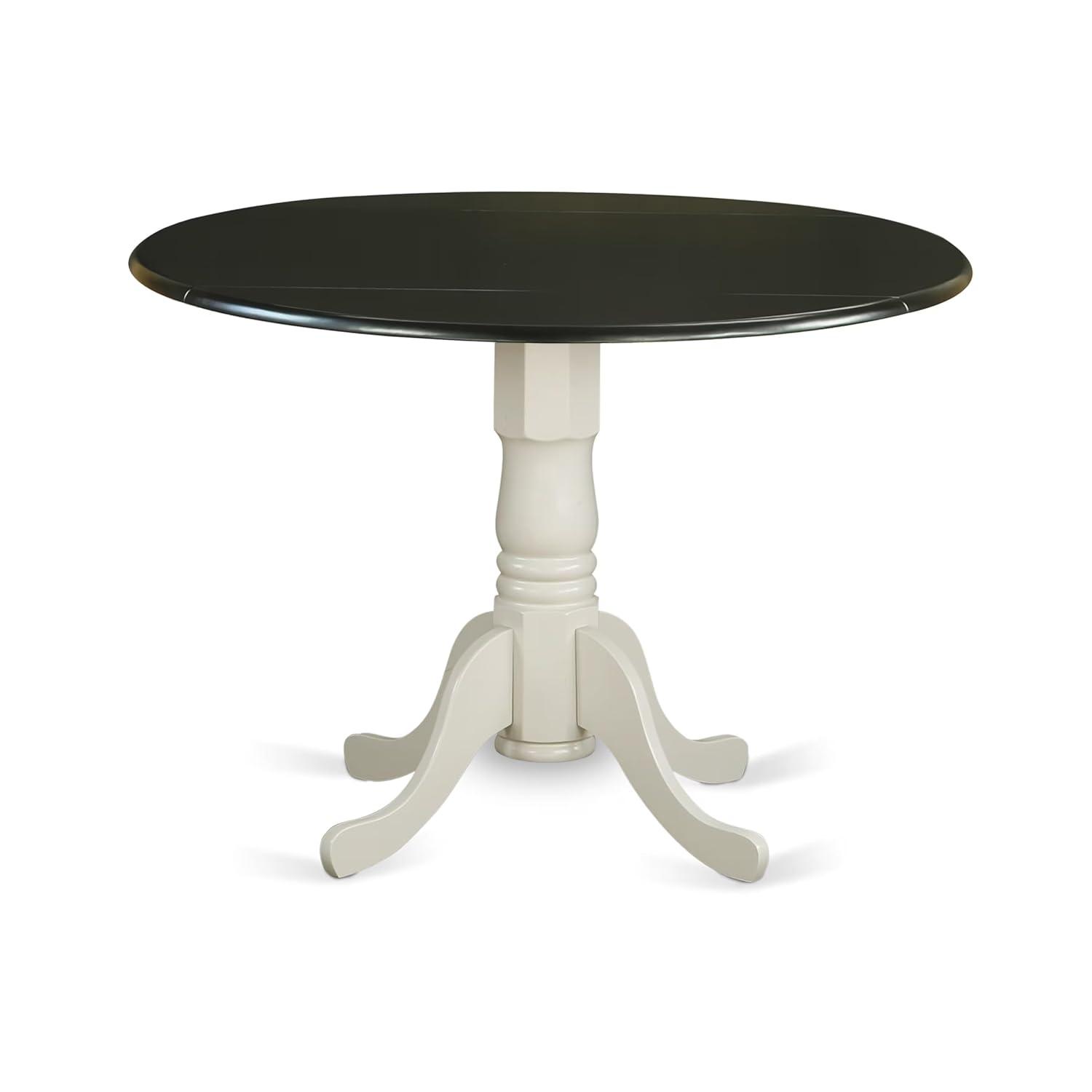 East West Furniture,Dining Table Black & Linen White