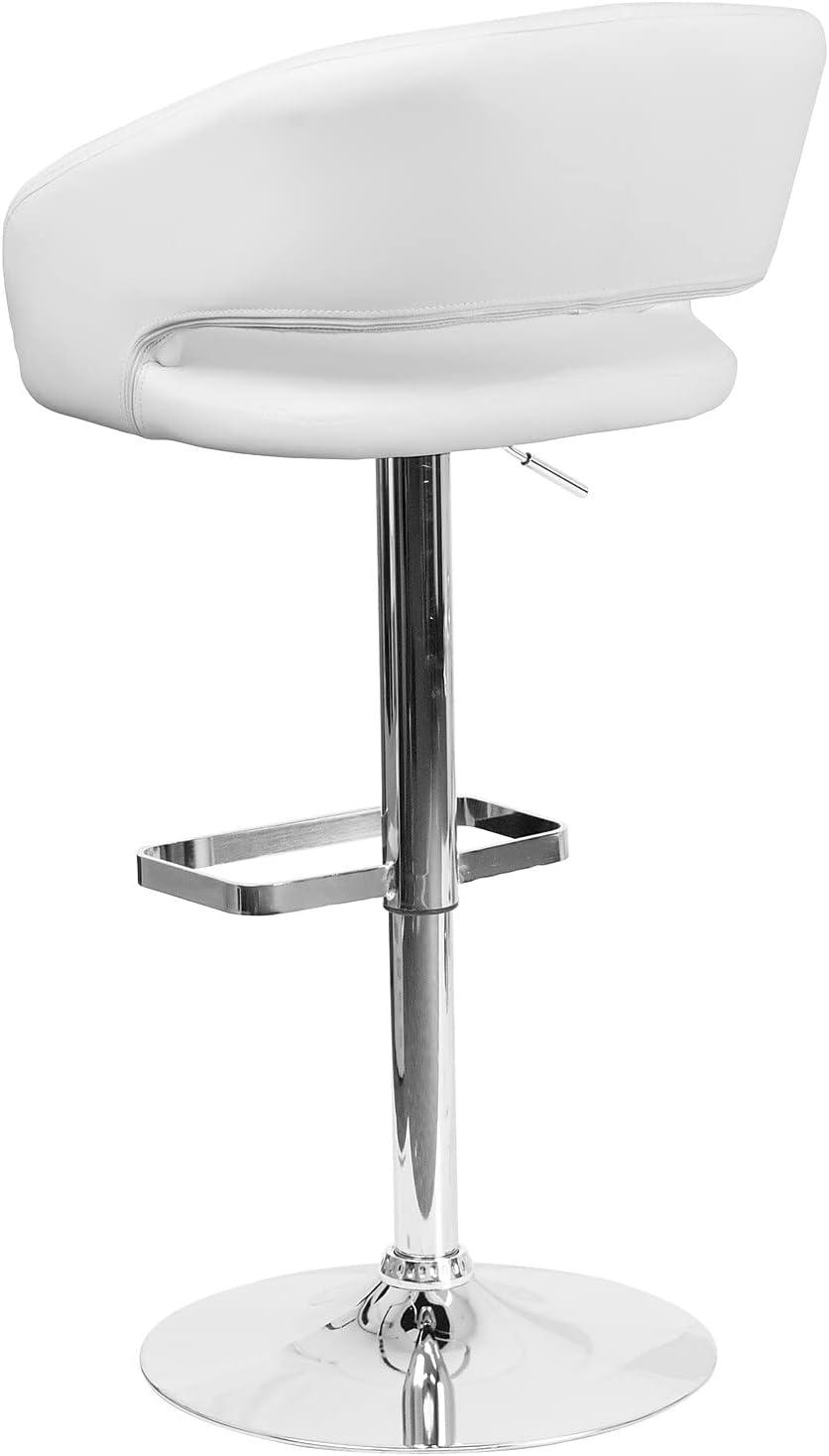 Flash Furniture Contemporary Vinyl Adjustable Height Barstool with Rounded Mid-Back