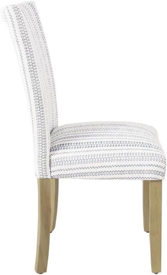 HomePop Set of 2 Parson Dining Chair Blue Farmhouse Stripe: Upholstered, Foam-Filled, Hardwood Frame