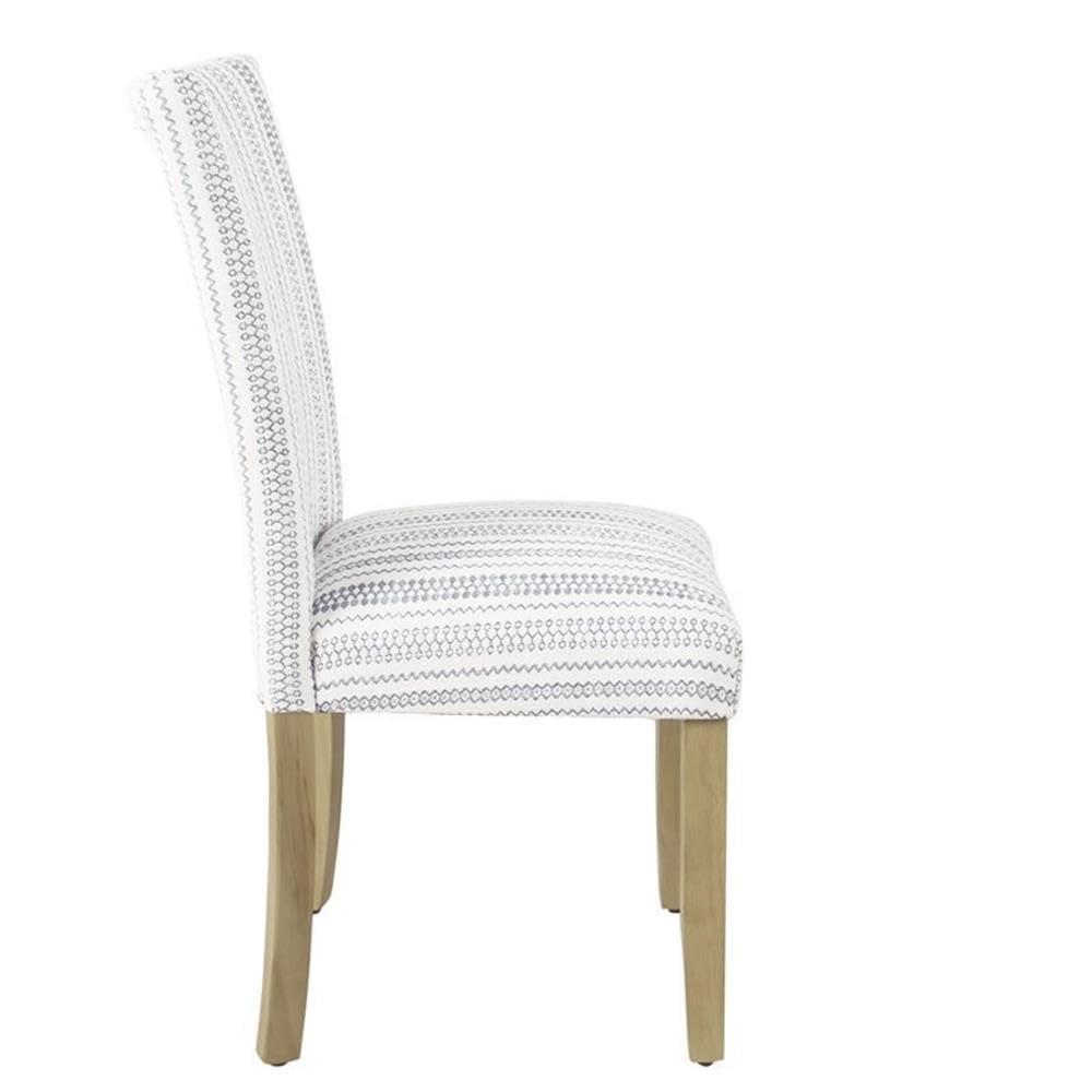HomePop Set of 2 Parson Dining Chair Blue Farmhouse Stripe: Upholstered, Foam-Filled, Hardwood Frame