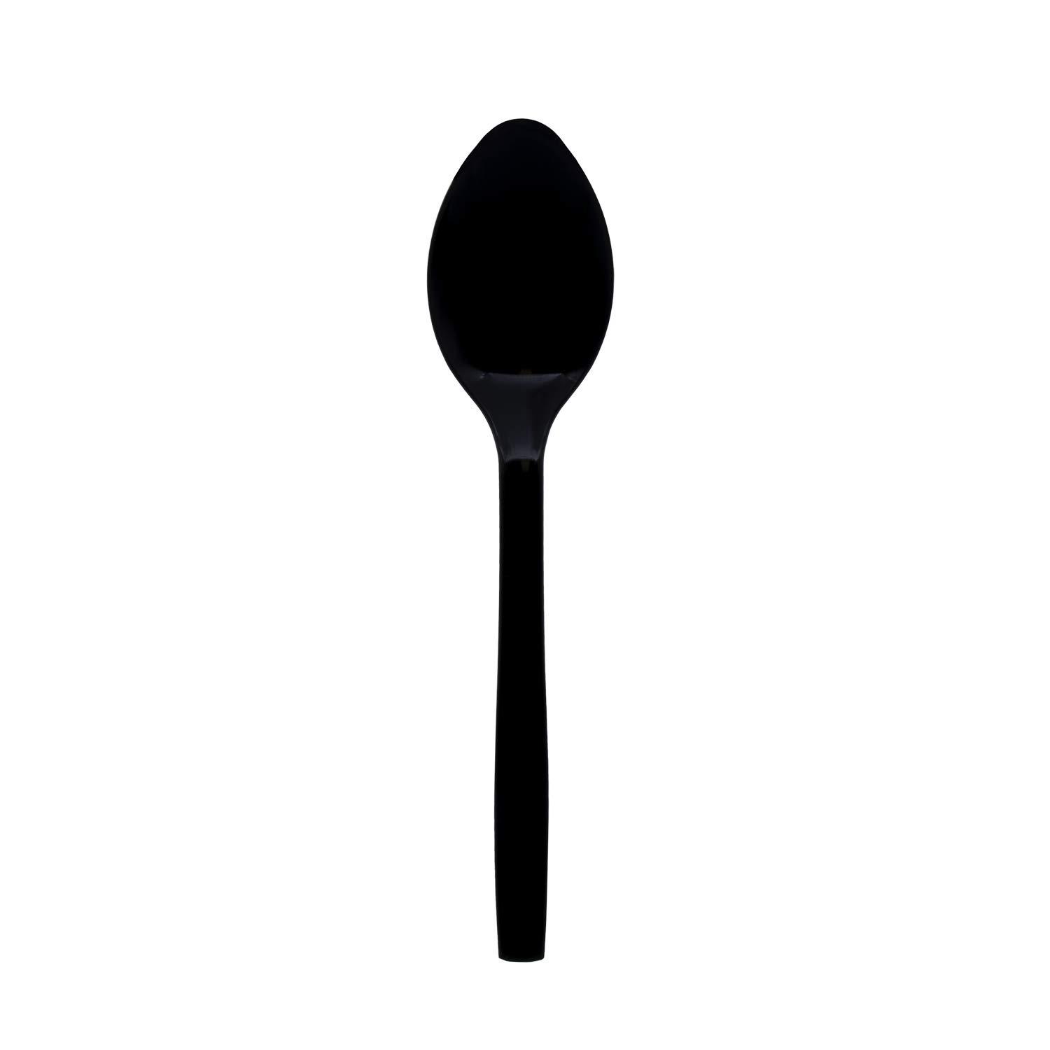 Party Essentials B9S-12/12 Black Plastic Serving Utensil, 9" Serving Spoons, 12 Count