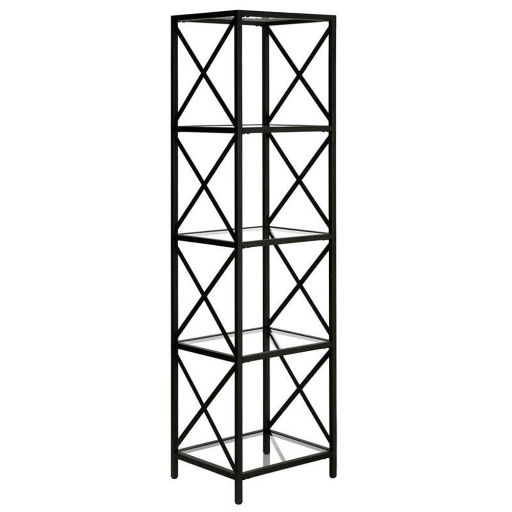 Evelyn&Zoe Celine 18" Wide Rectangular Bookcase, Blackened Bronze