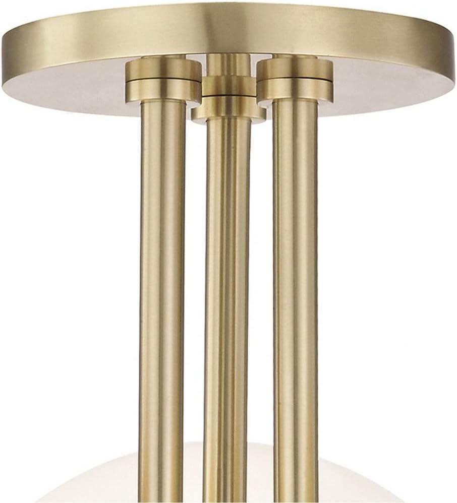 Mitzi Stella 3 - Light Semi-Flush Mount in  Old Bronze White Shade