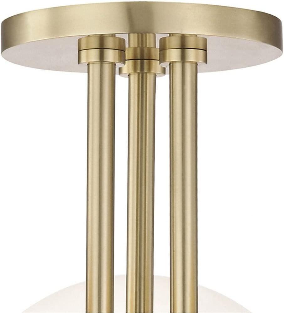 Mitzi Stella 3 - Light Semi-Flush Mount in Old Bronze White Shade