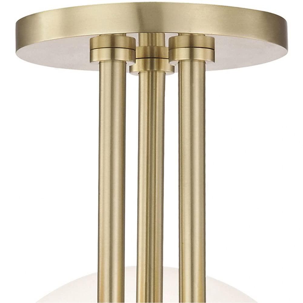 Mitzi Stella 3 - Light Semi-Flush Mount in  Old Bronze White Shade