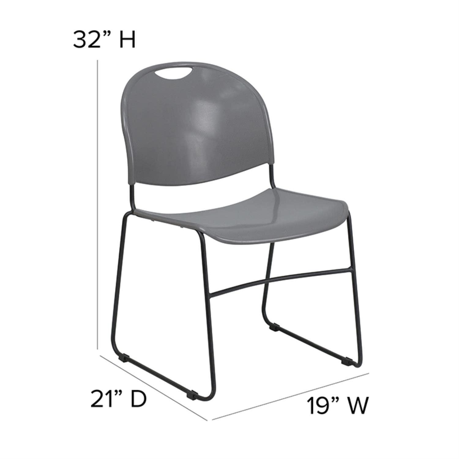Flash Furniture Gaea 880 lb. Capacity Ultra-Compact Stack Chair with Metal Frame