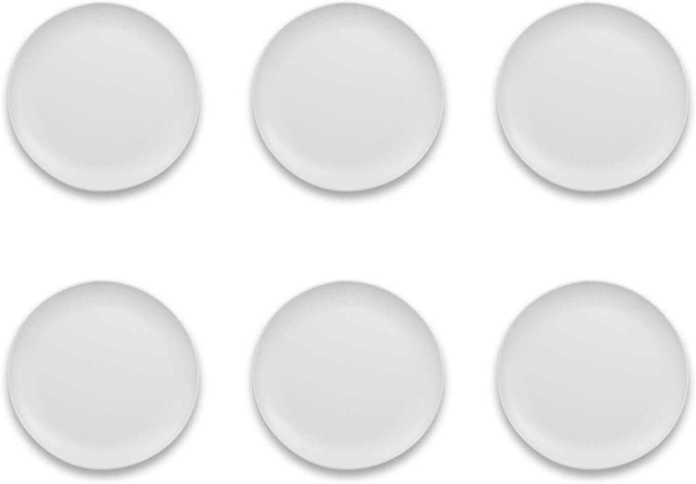 Matte White Melamine 10.5" Dinner Plates, Set of 6