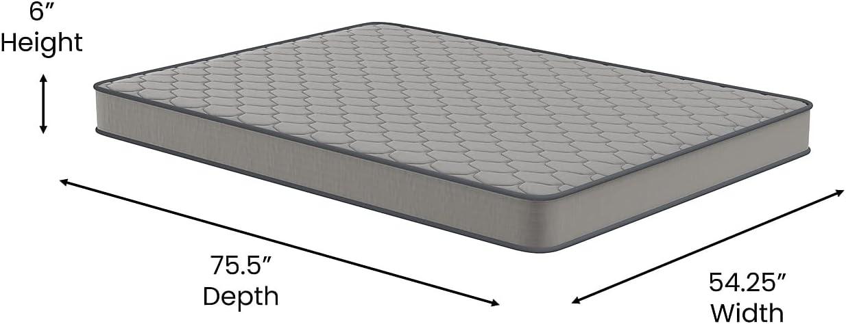 ComfySleep Full 6" Gray Innerspring Foam Hybrid Mattress