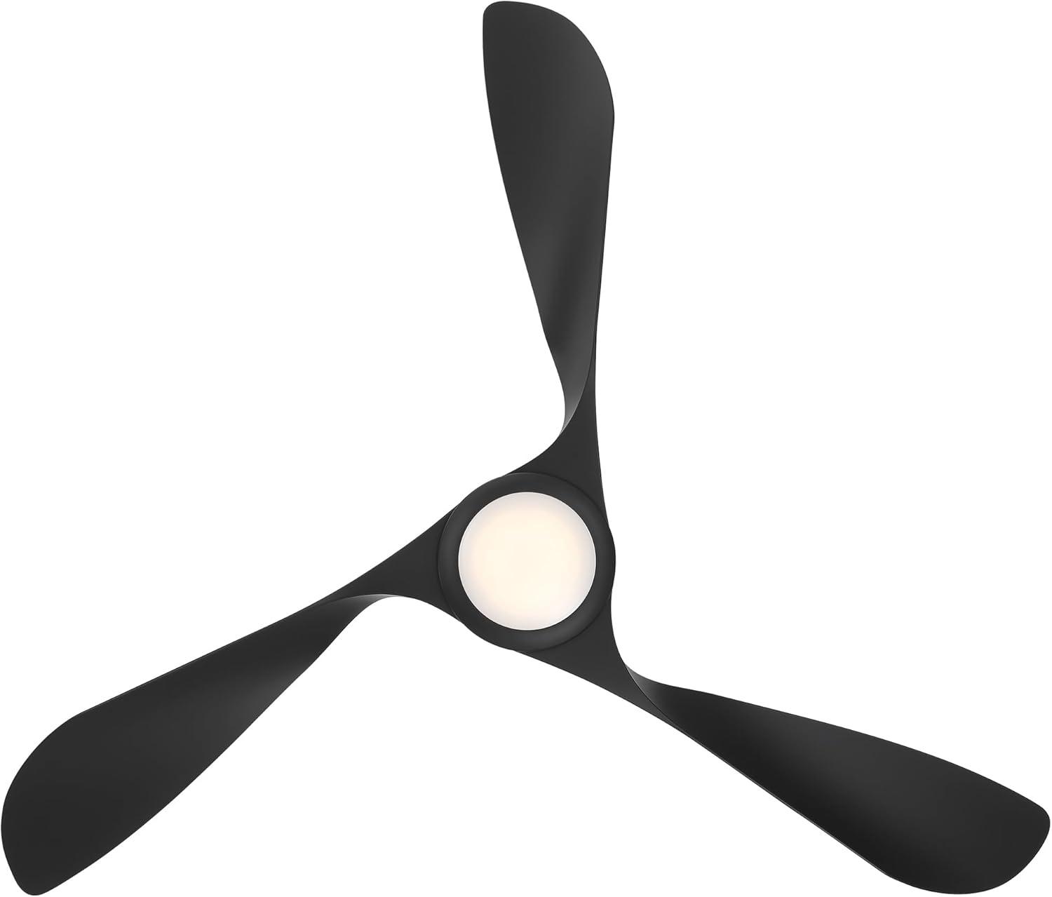 54" Swirl 3 - Blade Outdoor LED Smart Propeller Ceiling Fan with Remote Control and Light Kit Included