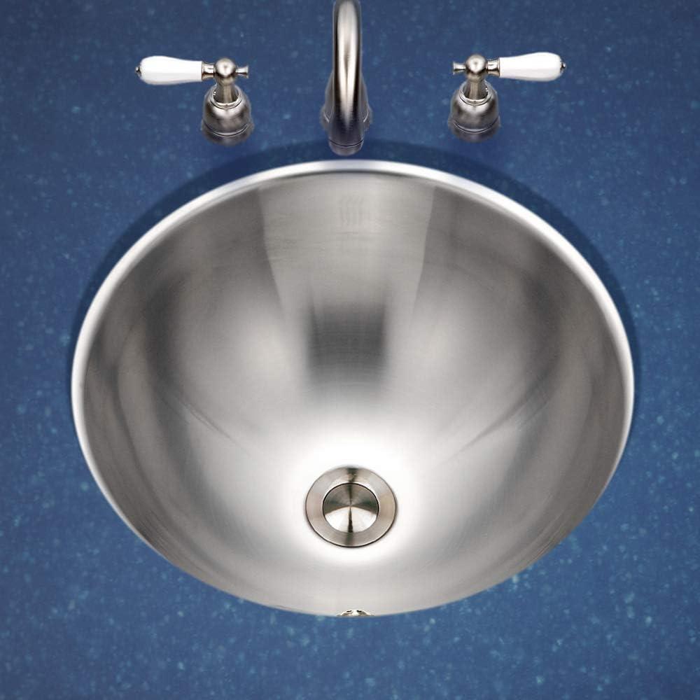 Houzer Club 16.75'' Lustrous Satin Stainless Steel Metal Circular Bathroom Sink