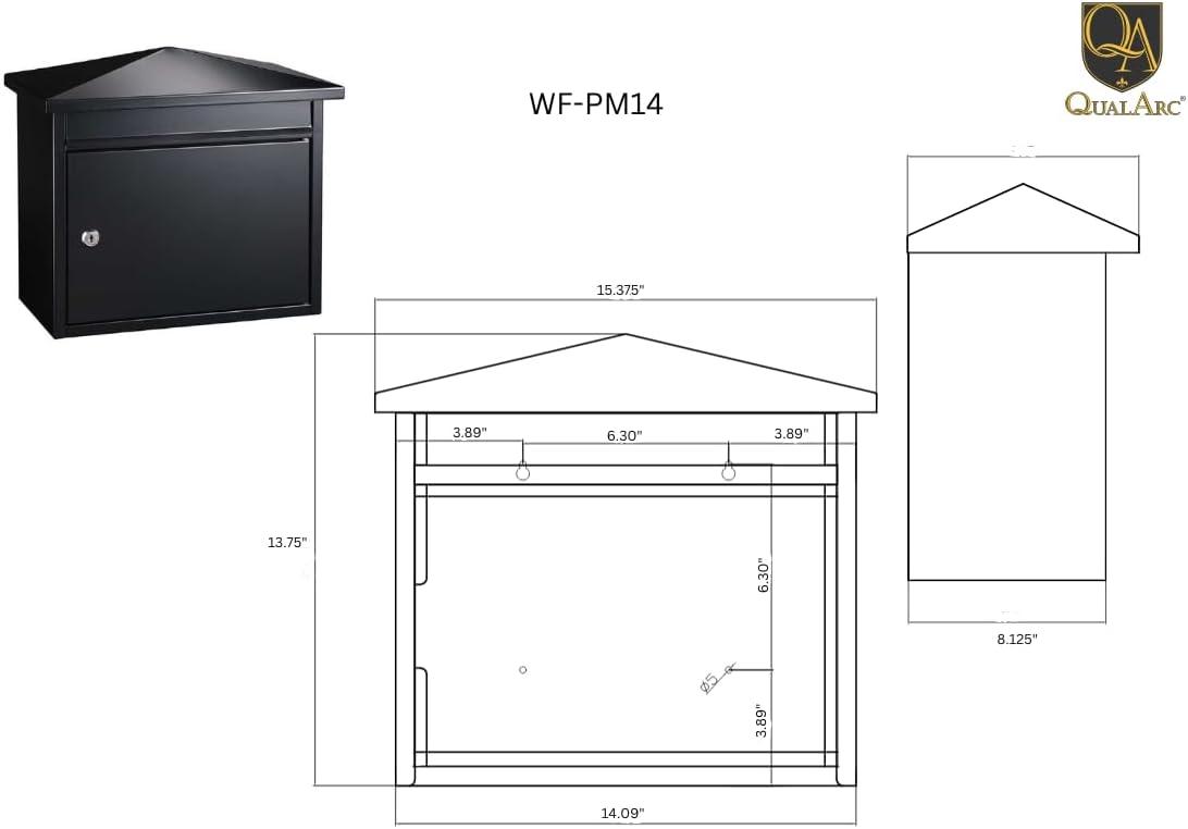 Summit Black Steel Locking Wall Mount Mailbox