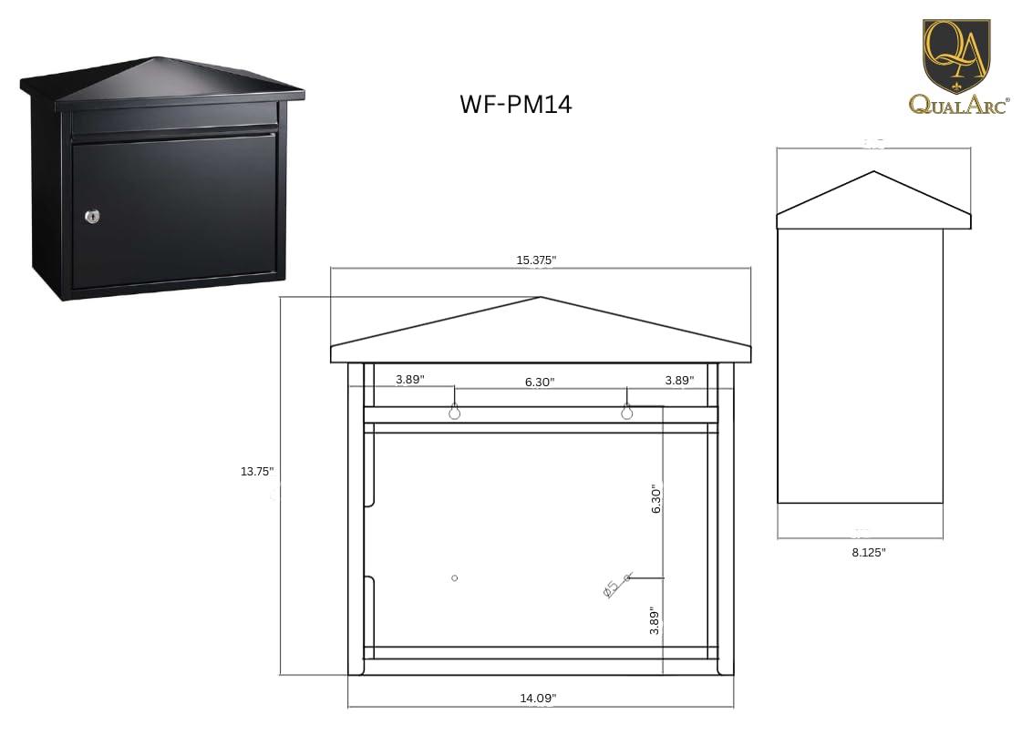 Qualarc Winfield Locking Wall Mounted Mailbox