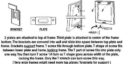 Framer Supply Complete T-Lock Security Hanger Set for Wood & Metal Frames, 25 Sets + 1 Wrench