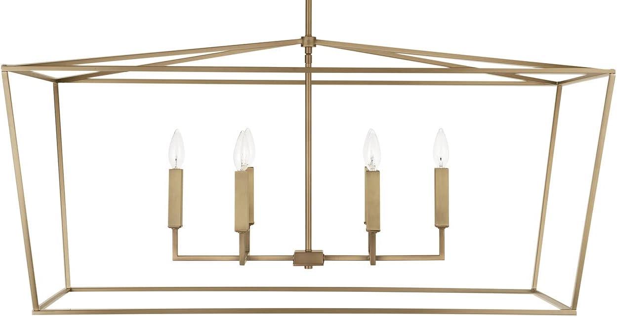 Thea Transitional 6-Light Aged Brass Island Pendant