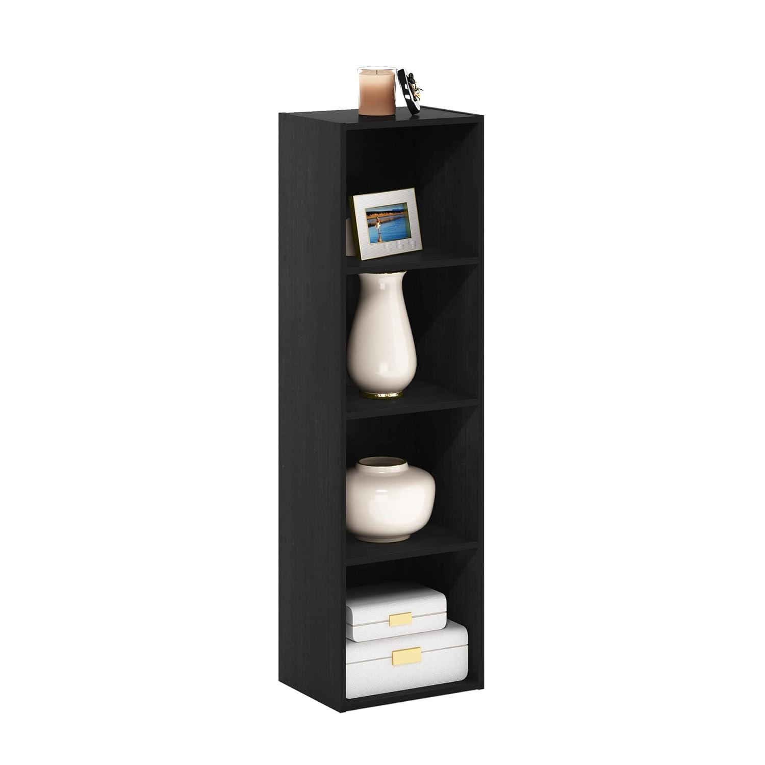 Furinno 4-Tier Reversible Bookshelf Open Storage Bookcase Display Shelf for Kids Room&Home Office,Blackwood