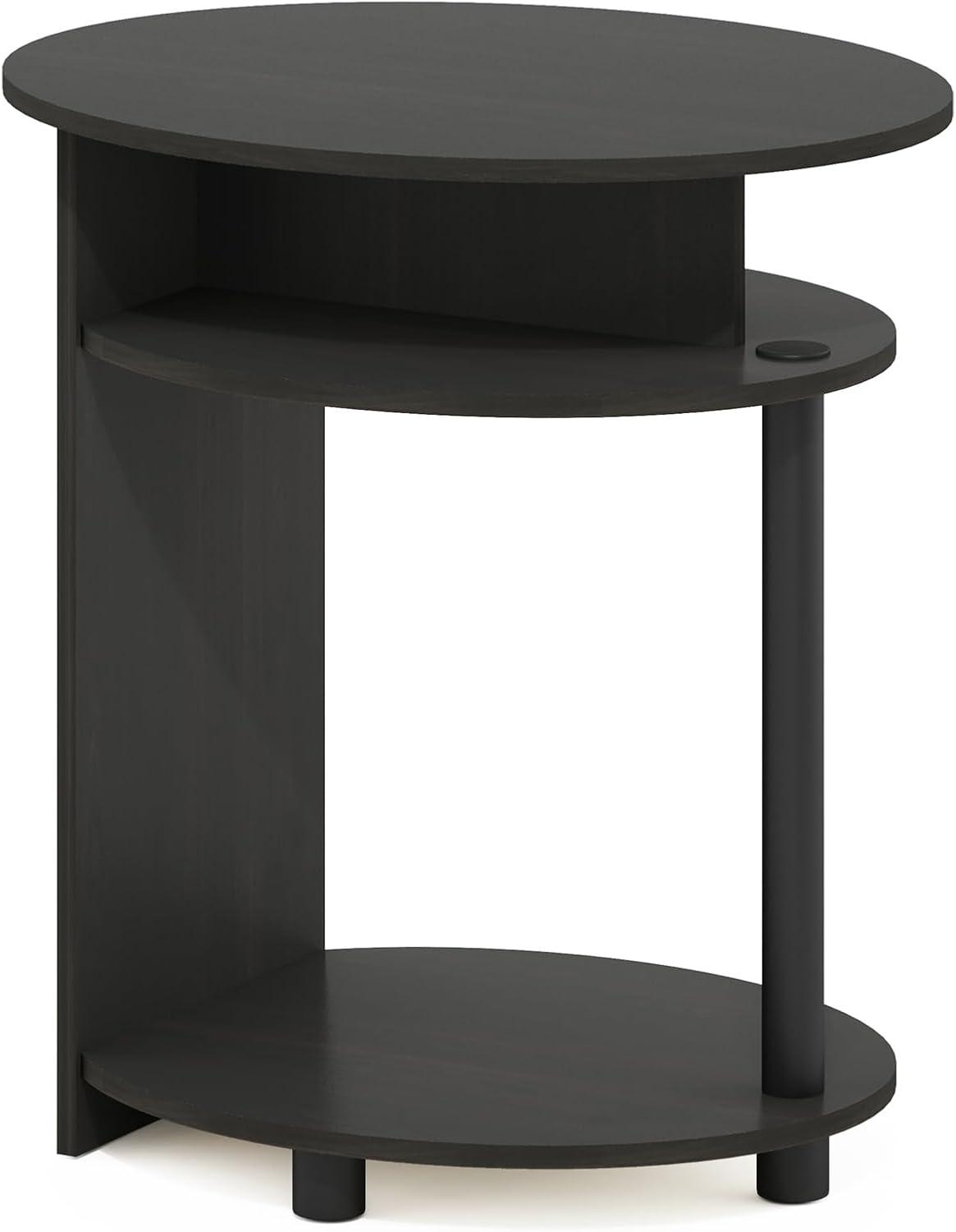 Furinno 15080WNBK JAYA Simple Design Oval End Table, Walnut