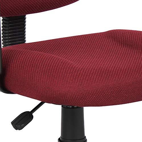 Deluxe Posture Chair with Adjustable Arms Burgundy - Boss Office Products: Ergonomic Swivel, Lumbar Support, Metal Frame