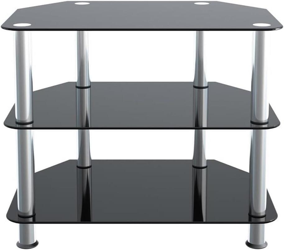 AVF Classic SDC600-A - Stand - corner - for TV / AV System - stainless steel, tempered glass - black glass, chrome effect - screen size: 12"-32" - floor-standing