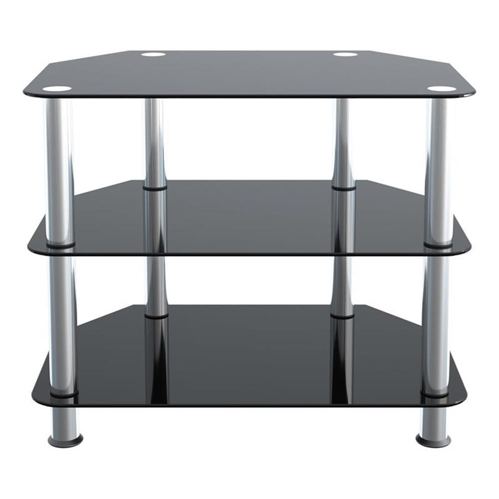 AVF Transitional Steel and Glass TV Stand for up to 32" TVs in Black/Chrome