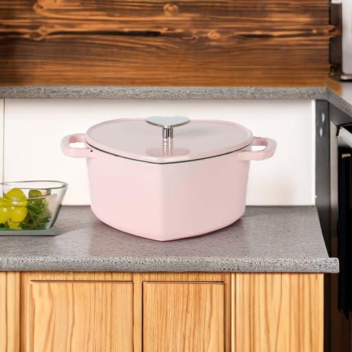 Martha Stewart Martha Stewart Heart Shape 2 QT Enamel Cast Iron Dutch Oven - Pink