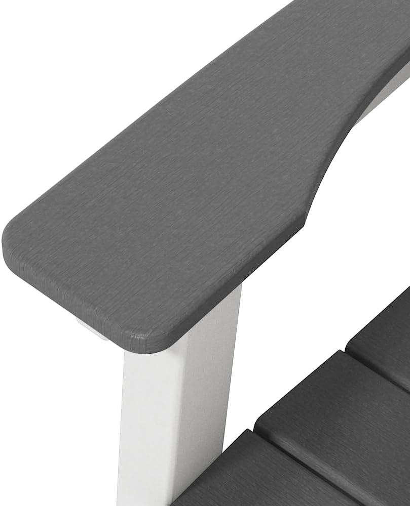 Outdoor Tall Adirondack Chair, Patio Bar Stool Chair with High Back, 400lbs, Widened Arms, All-Weather Balcony Chair for Backyard, Garden, Yard (1 PC)