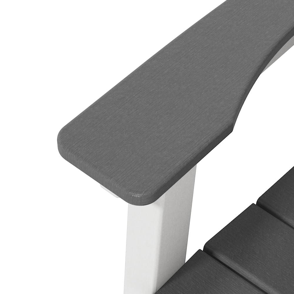 Outdoor Tall Adirondack Chair, Patio Bar Stool Chair with High Back, 400lbs, Widened Arms, All-Weather Balcony Chair for Backyard, Garden, Yard (1 PC)