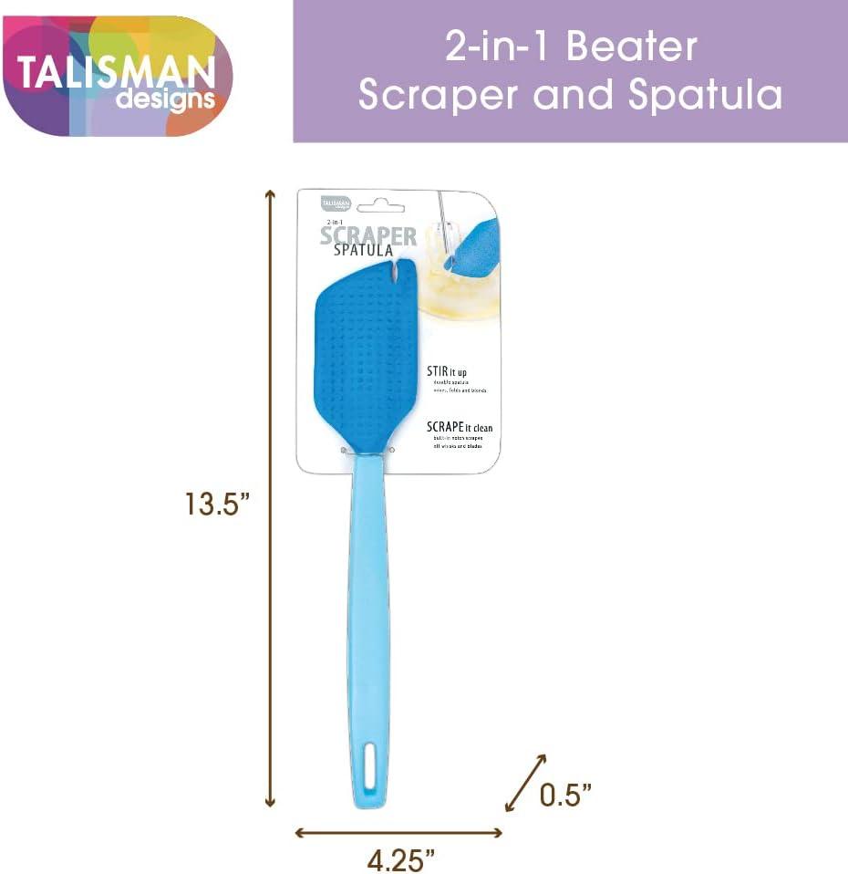 Blue 2-in-1 Silicone Beater Scraper Spatula