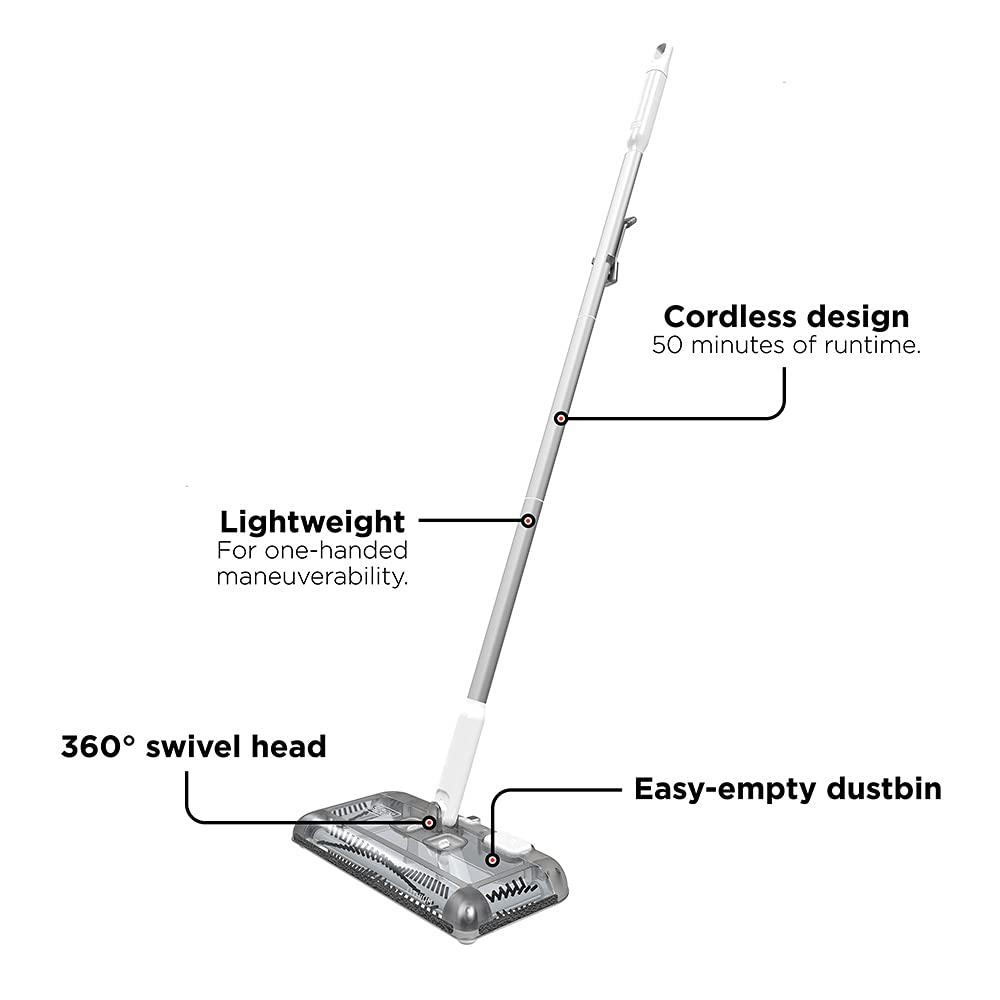 BLACK+DECKER Floor Sweeper, 50 Minutes Runtime, Powder White