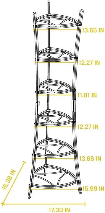 Matte Black 6-Tier Metal Cookware Storage Tower